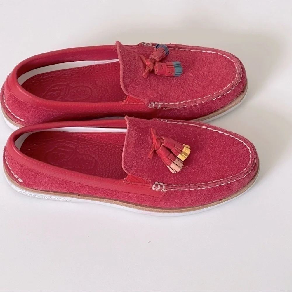 Sperry Cloud Authentic Original Red Suede Tassel Loafers Men Size 6 Rare Preppy